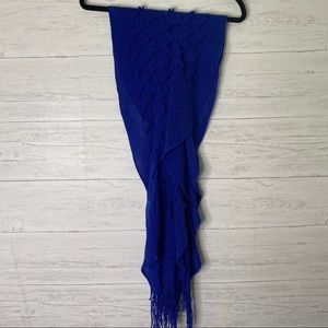 🌈 blue knit textured scarf